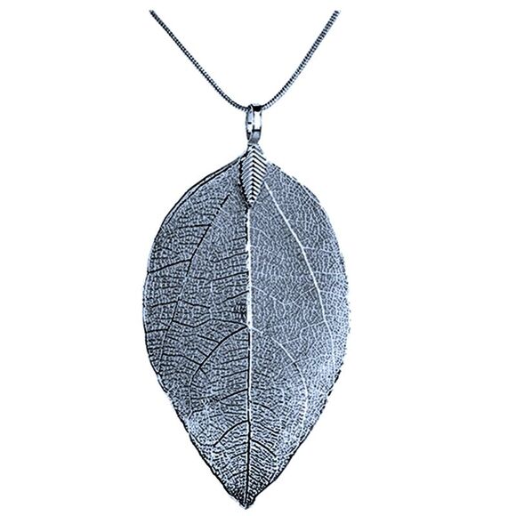 Long Filigree Leaf Necklace - Picture 1 of 6